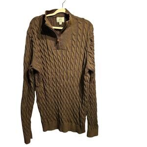 Jos. A Bank Size XXL 100% Cotton Army Green Cable Knit Sweater